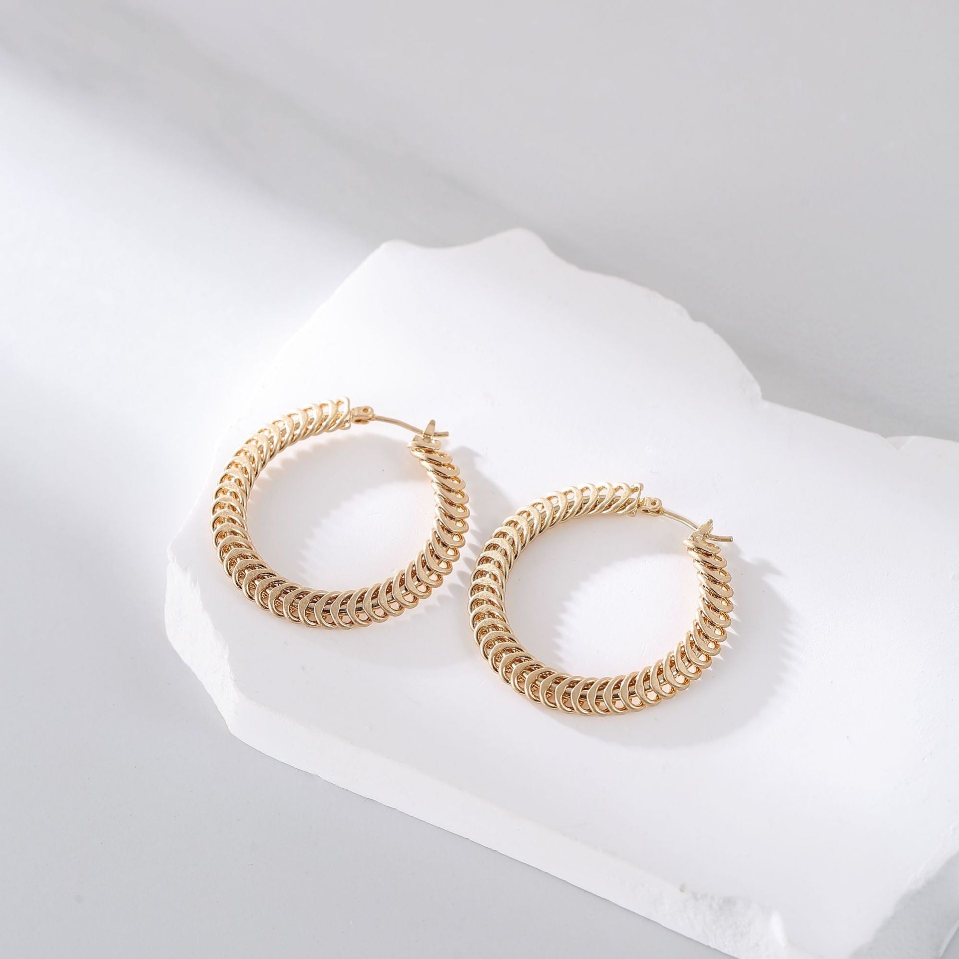 Wholesale Light Luxury Advanced Sense Metal Ear Ring Ear Buckle Earrings