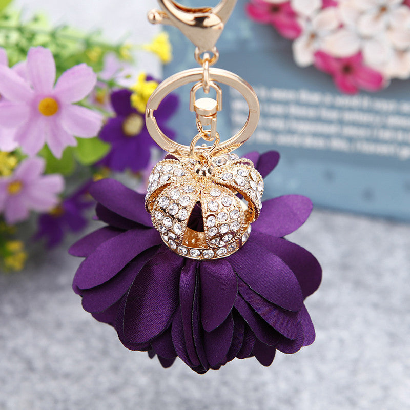 Wholesale Flower Zinc Alloy Keychain ACC-KC-RuiYuan001