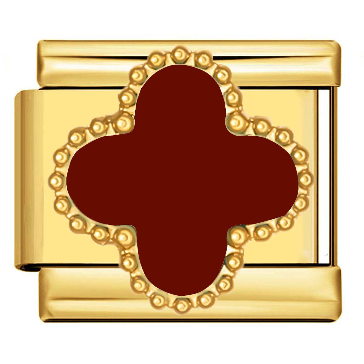 Wholesale Italian Charm Four-leaf Clover Titanium Steel  Matching ing DIY Charms