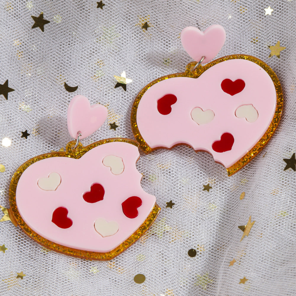 Wholesale  Valentine's Day Heart Cake Love Earrings