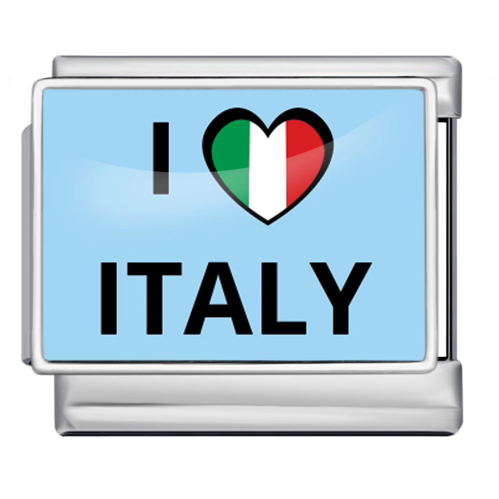 Wholesale Italian Charm Bracelet 9mm DIY  image style English landmark Creative Stainless Steel Composable Bracelet