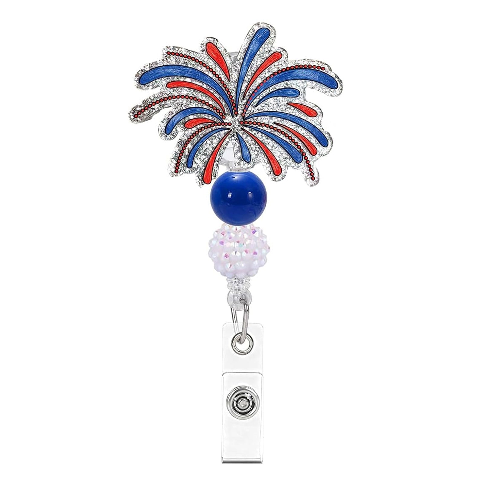 Wholesale Acrylic Retractable Badge Reel USA Bow Design Party Favor DIY Accessory