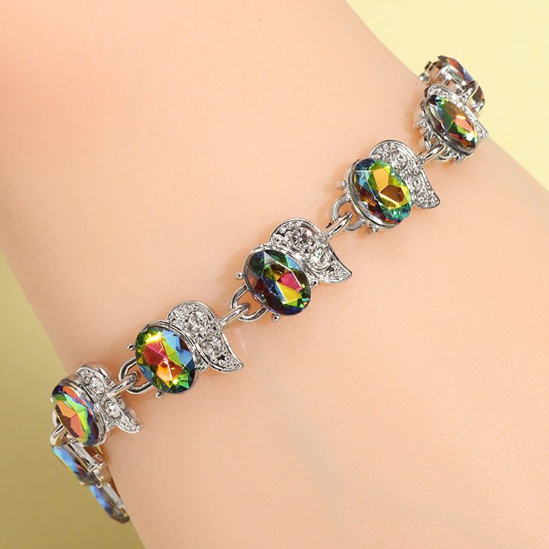 Wholesale Meniscus Colored Zircon Bracelet ACC-BT-Puhai001