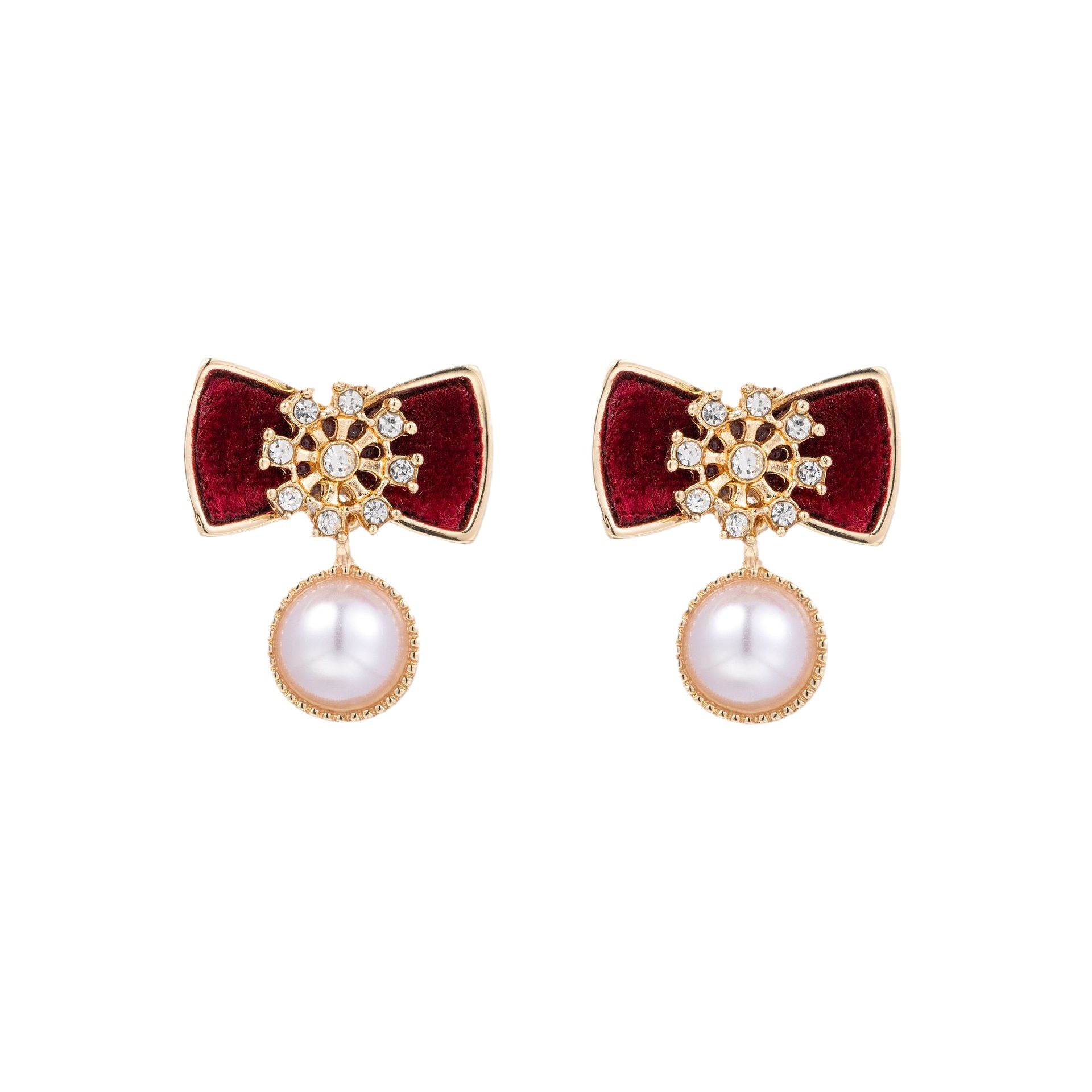 Wholesale Metal Bow Tassel Earrings