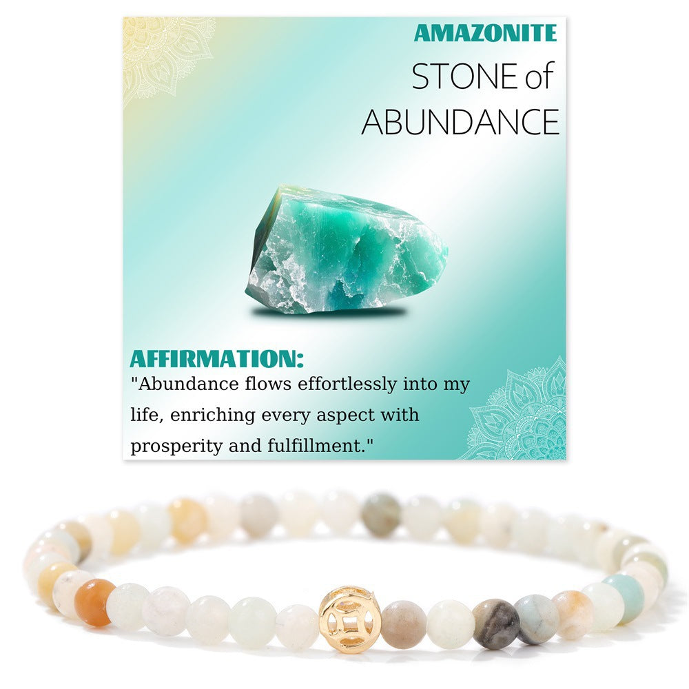 Wholesale Natural Crystal Bracelet 4mm Handmade Beaded Copper Bracelet