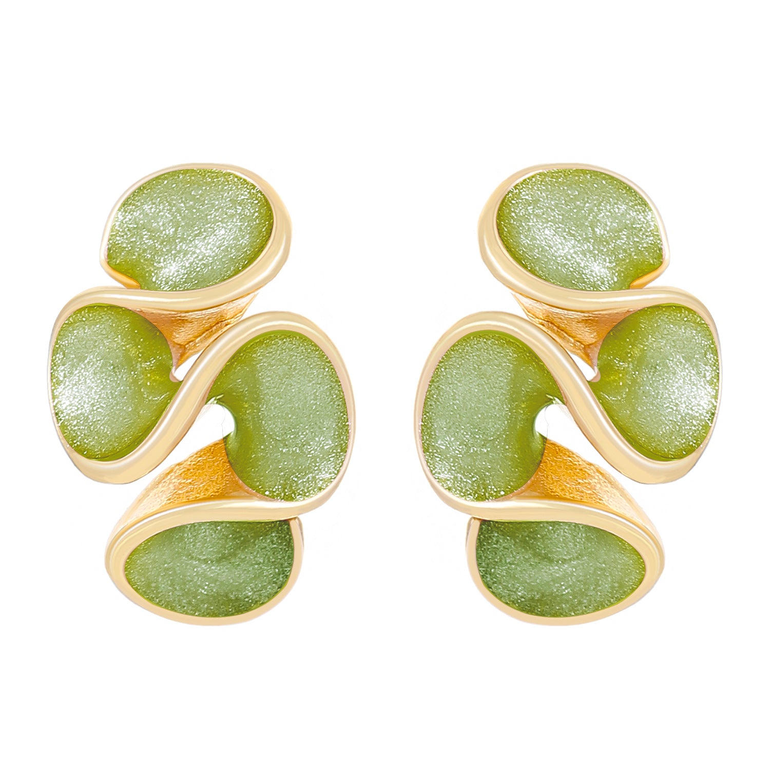 Wholesale Trendy Colorful Drip Oil Irregular Flower Earrings For Women Floral Petal Jewelry Accessory Party Wear