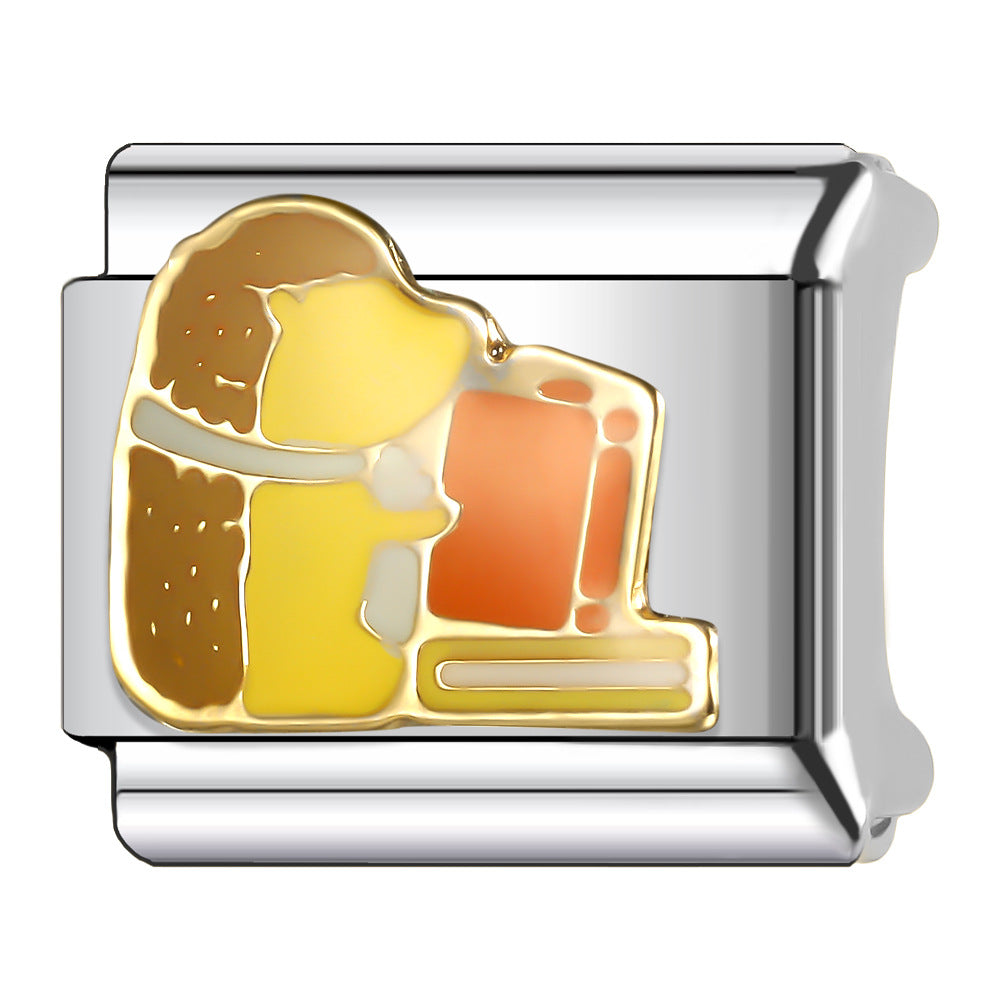 Wholesale Italian Charm Bracelet 9mm DIY Splicing Cute Pet Series Stainless Steel Composable Bracelet