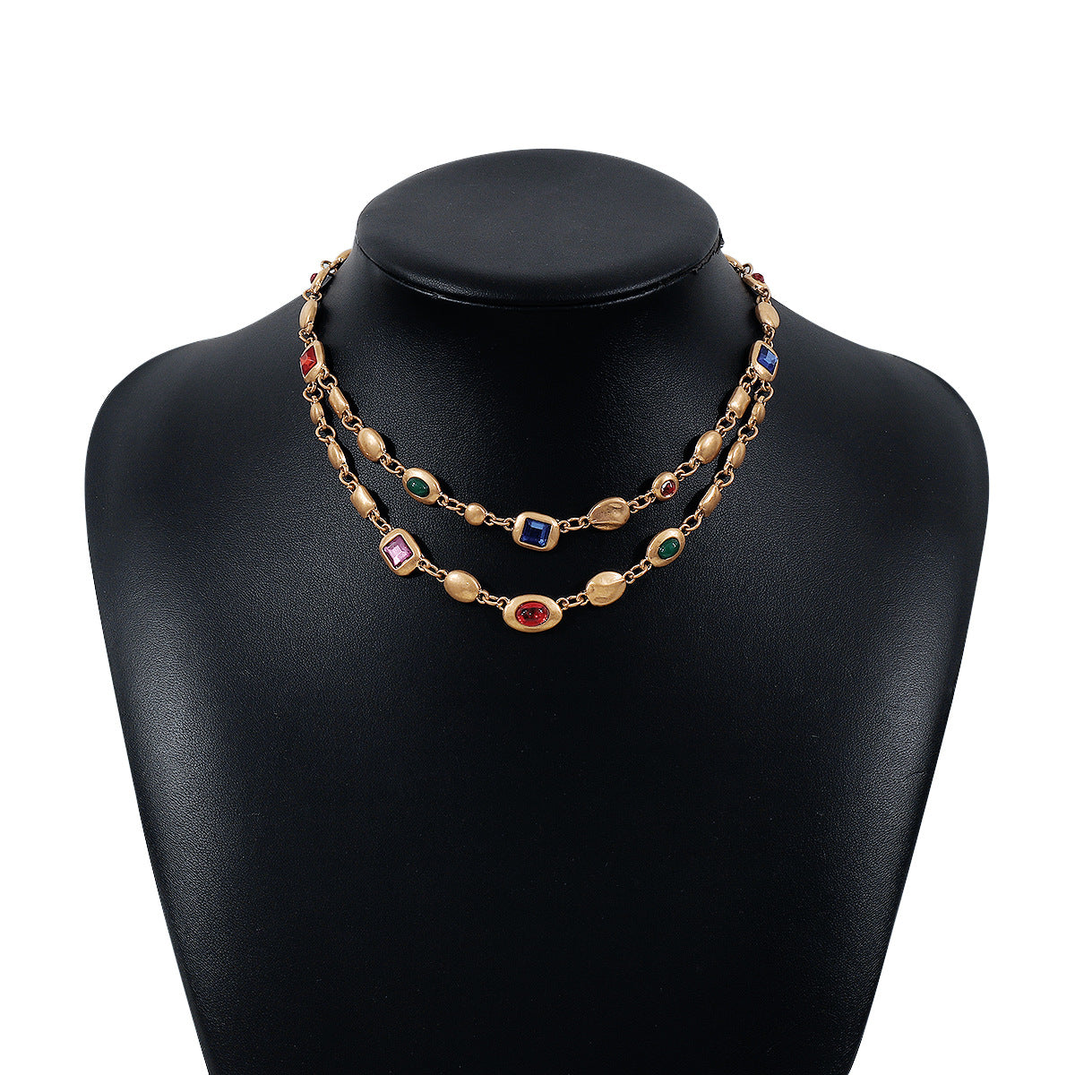 Wholesale  diamond necklace fashion retro multi-layer clavicle chain necklaces