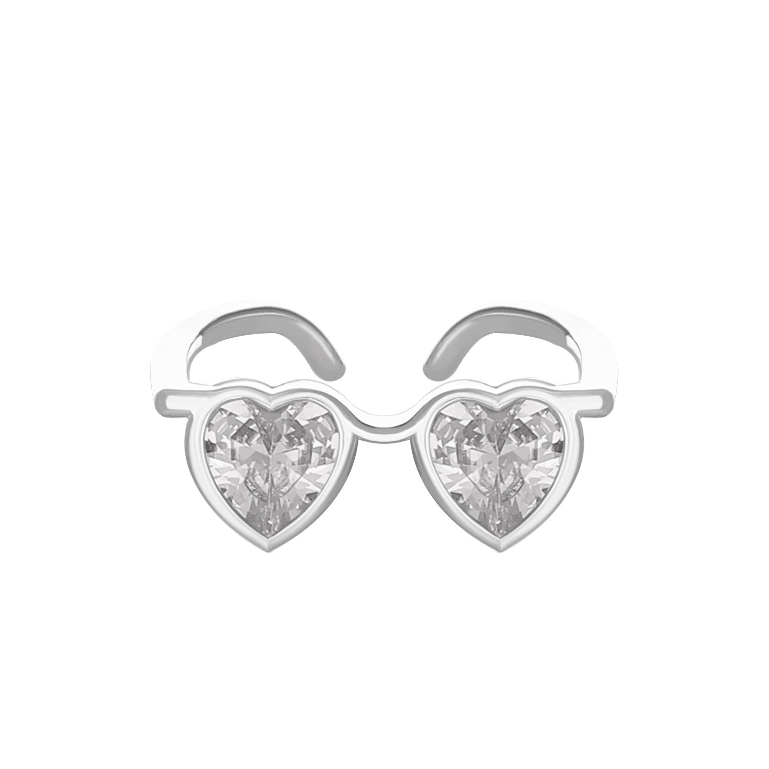 Wholesale Pink Heart-Shaped Glasses Ring