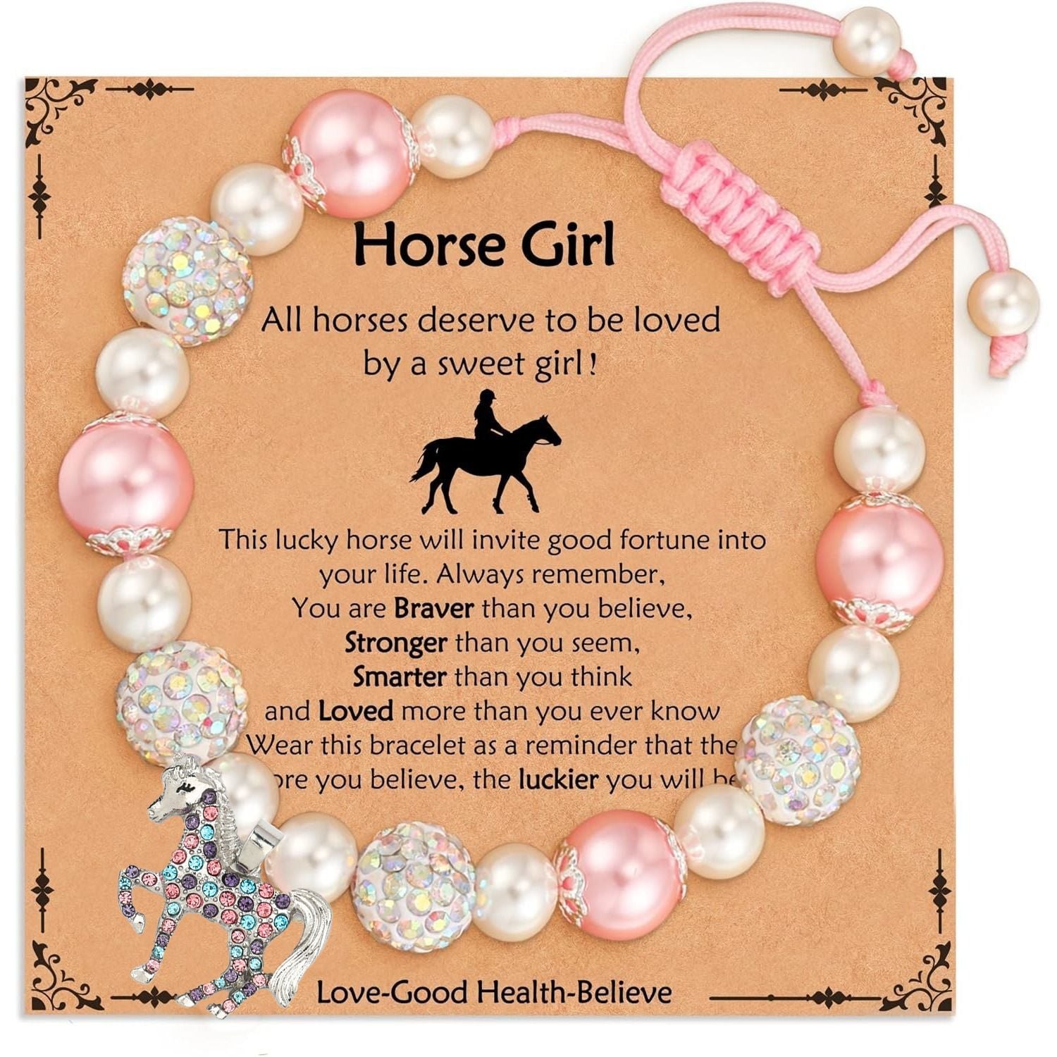 Wholesale pink bracelet alloy love unicorn pendant bracelet