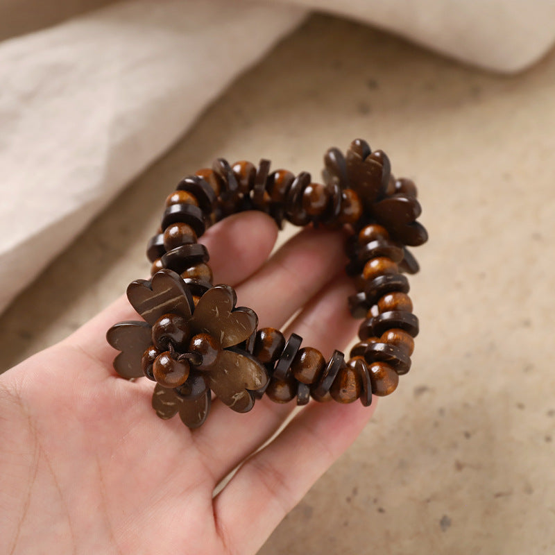 Wholesale Bohemian Retro nut Shell Bracelet Niche Stylish Ethnic Style Brown Coffee Beaded Bracelet Holiday Style Women' s Bracelet