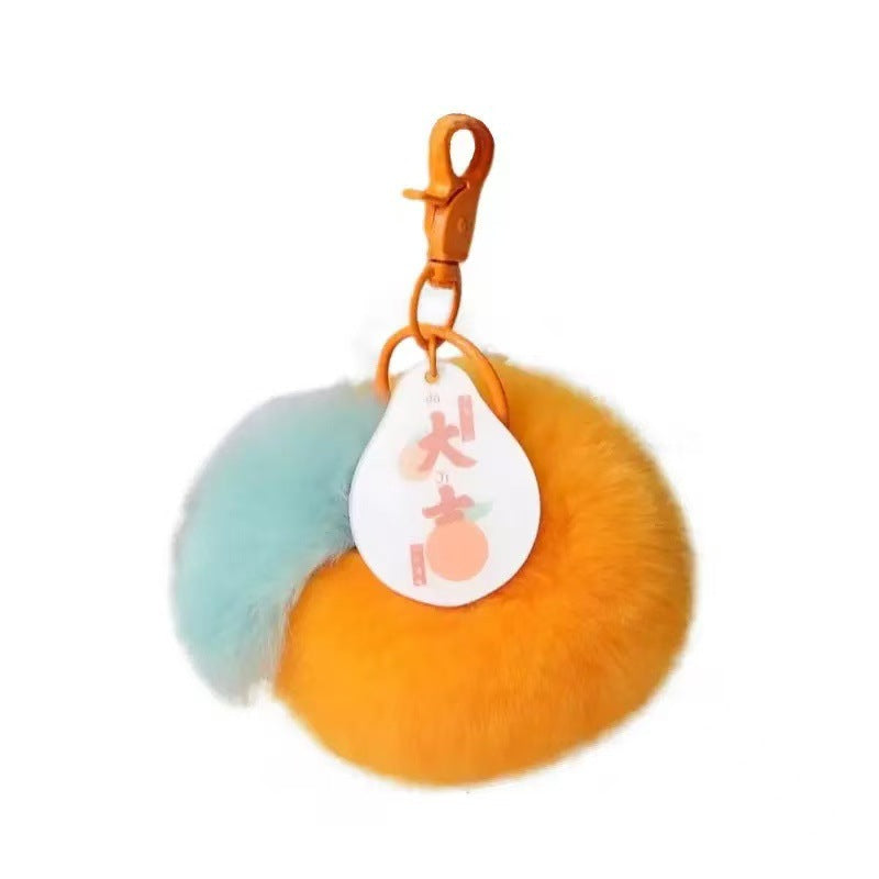 Wholesale National Trend Orange Plush Car Key Pendant Good Luck Gift Fashion Accessory