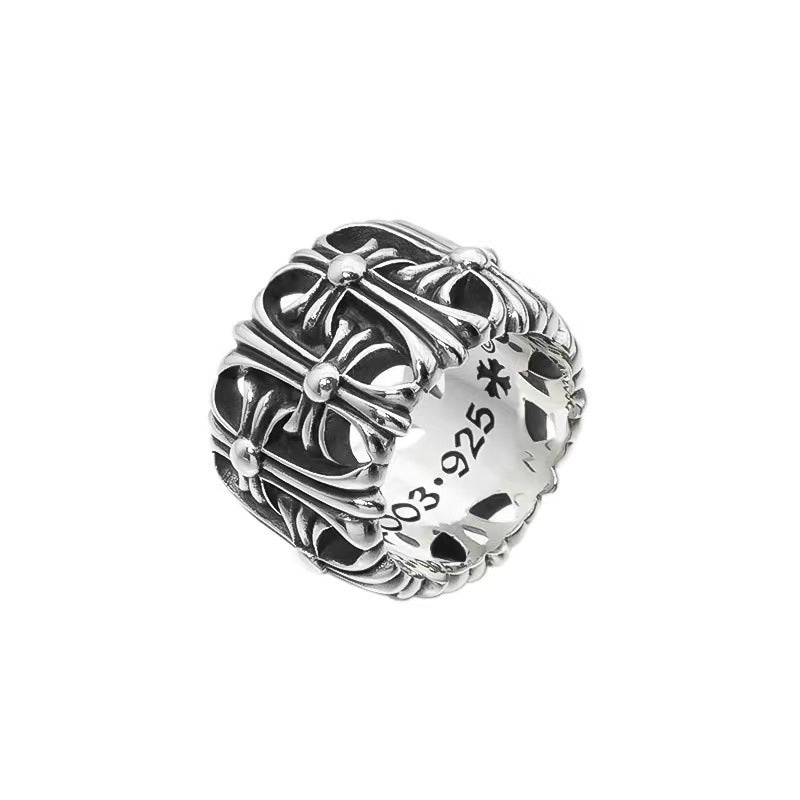 Wholesale Crow's Personality Distressed Ring Round Tomb Ring