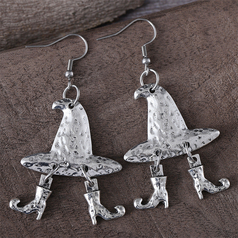 Wholesale Retro Cowboy Hat Shoes Pendant Earrings Halloween Christmas Hat Earrings