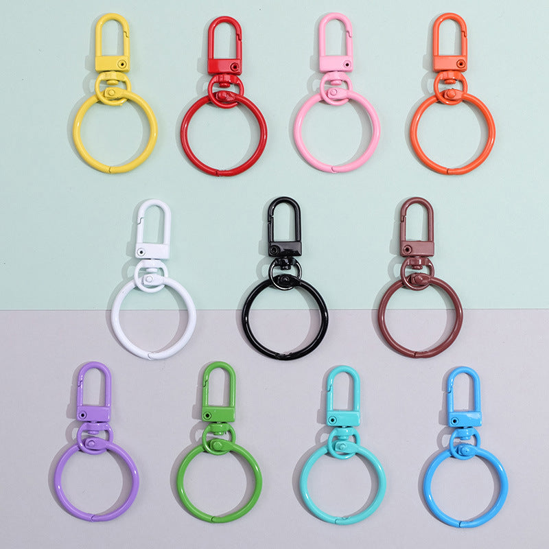 Wholesale 10pcs Colorful DIY Handmade Material Keychain Metal Accessories ACC-KC-QingMou005