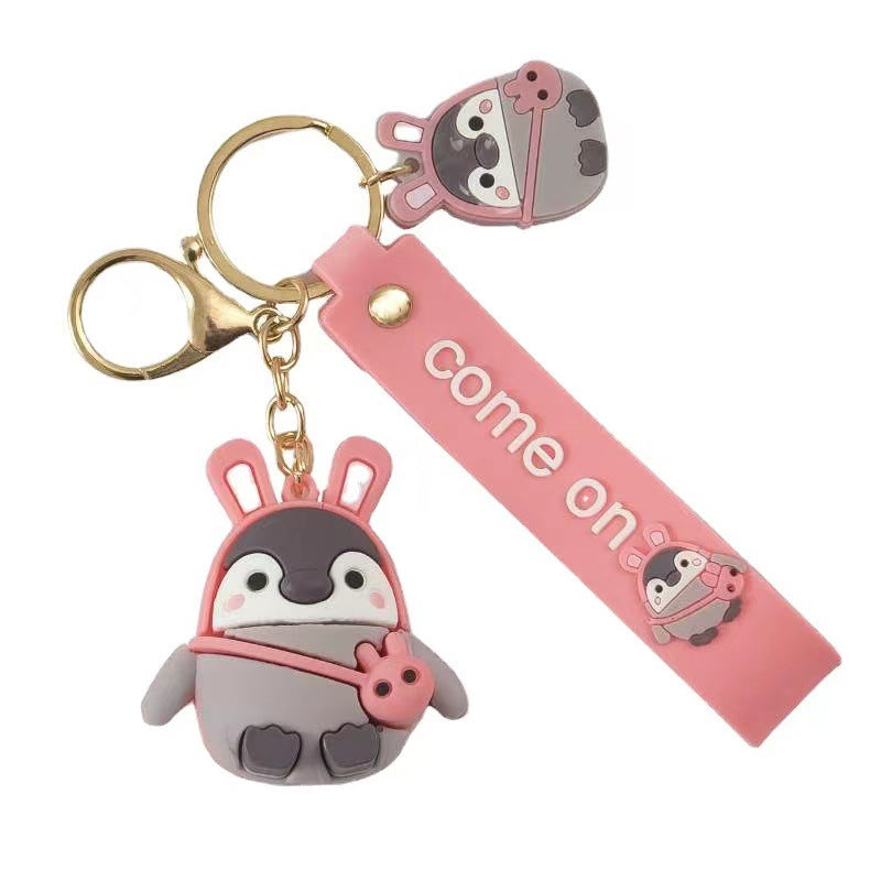 Wholesale Cartoon Penguin KeyChain Cute Personality Doll Silicone Keychains