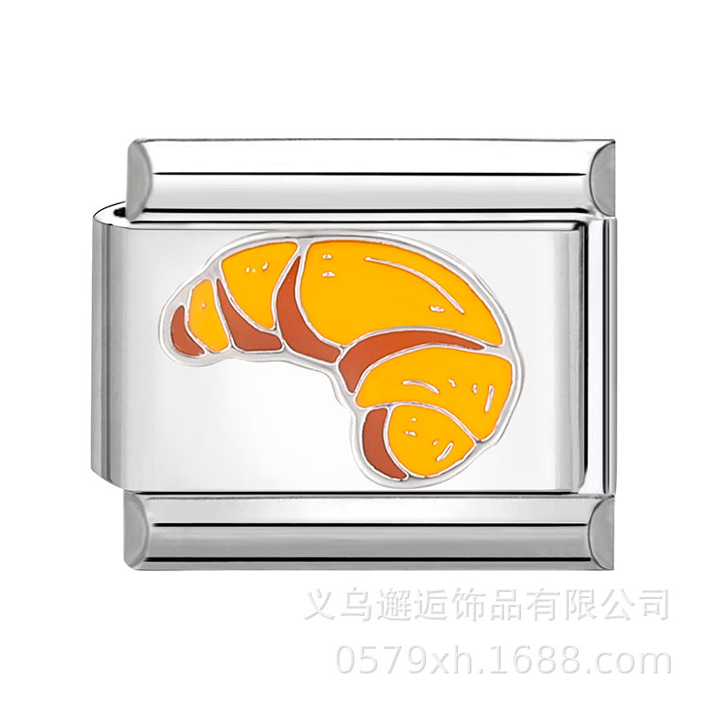 Wholesale  Italian Charm Bracelet 9mm DIY Splicing Removable Cartoon Food Stainless Steel Composable Bracelet