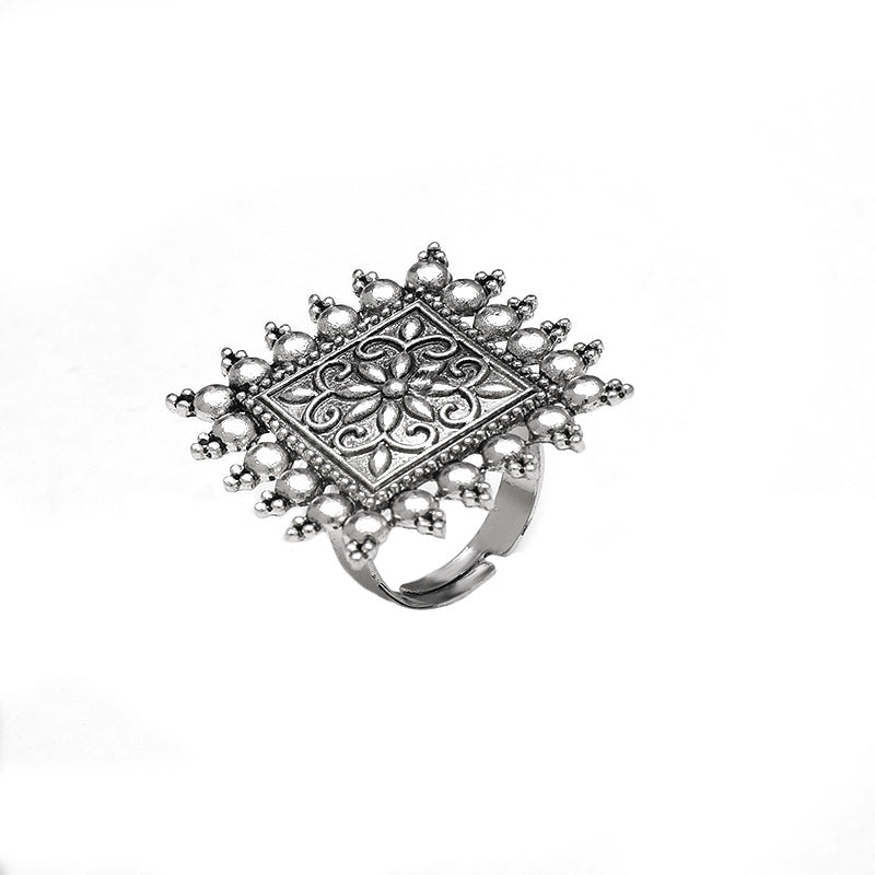 Wholesale Retro Alloy Geometric Exaggerated Rings ACC-RS-KaiQing001