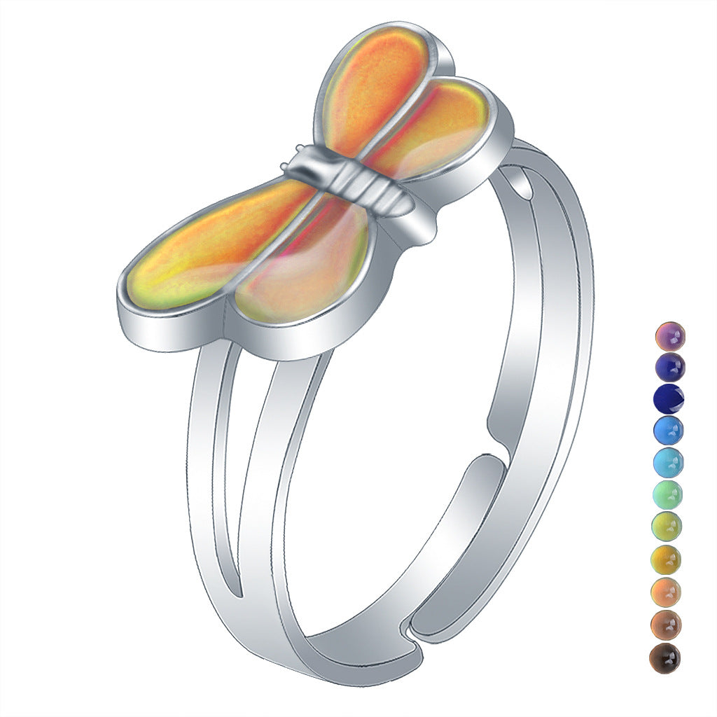 Wholesale Children's Princess Cartoon Cute Animal Temperature Sensitive Color Changing Ring ACC-RS-Hour001