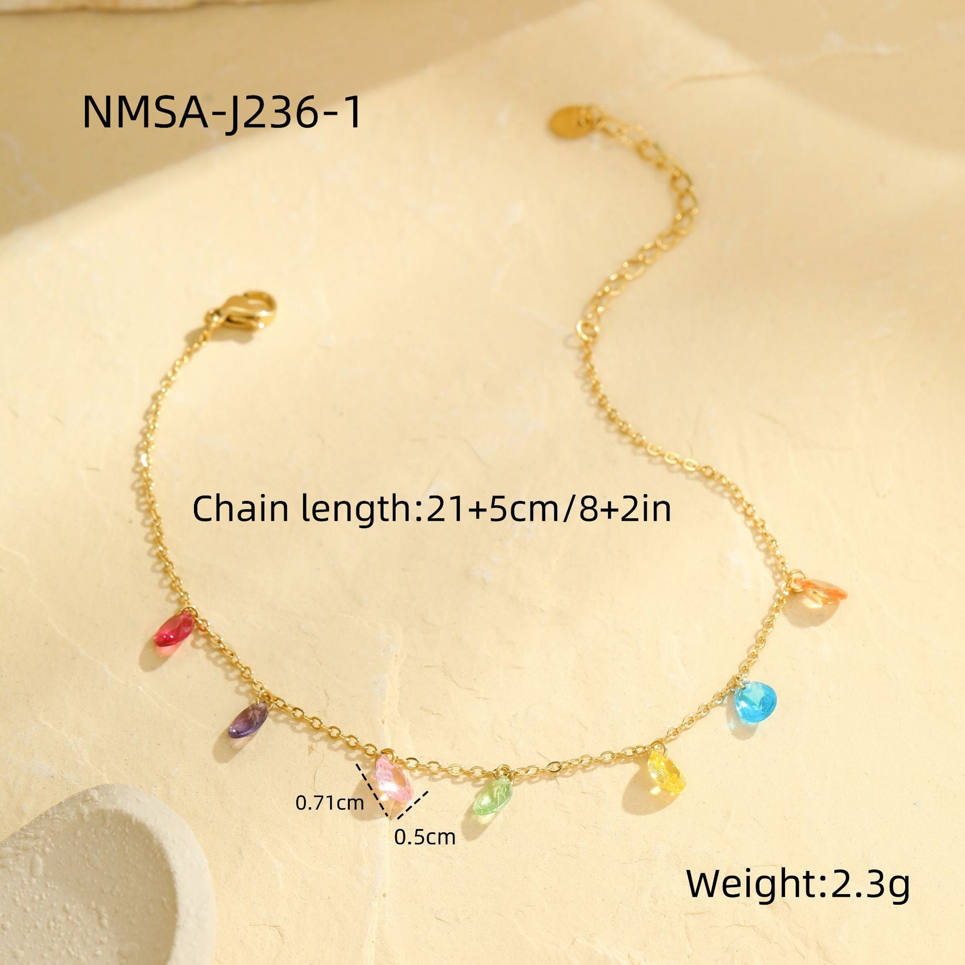 Wholesale multi-layer diamond pearl stainless steel anklet