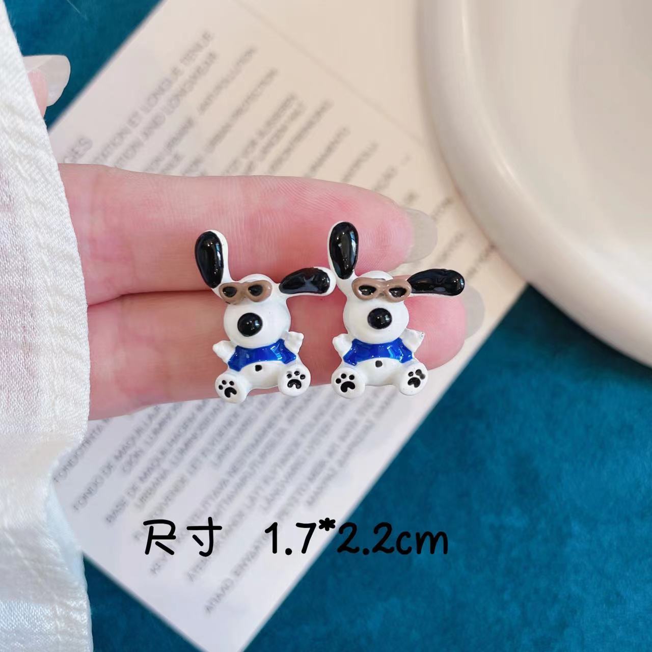 Wholesale Cute Puppy Metal Asymmetric Earrings ACC-ES-Yijia009