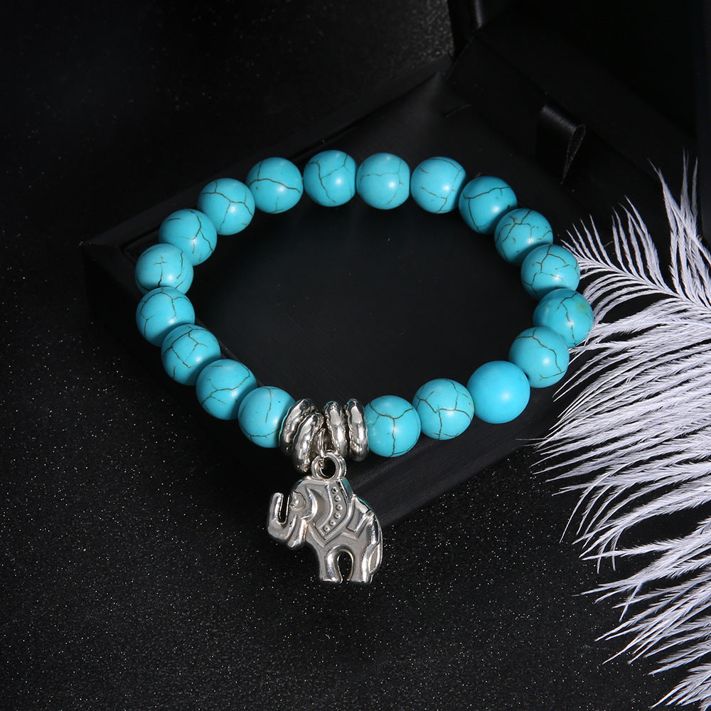Wholesale Ethnic classic turquoise elephant anklet