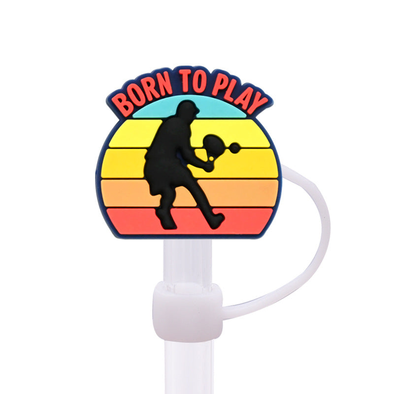 Wholesale Random 100pcs Tennis Sports Straw Cover 10MM Straw Tube Cap