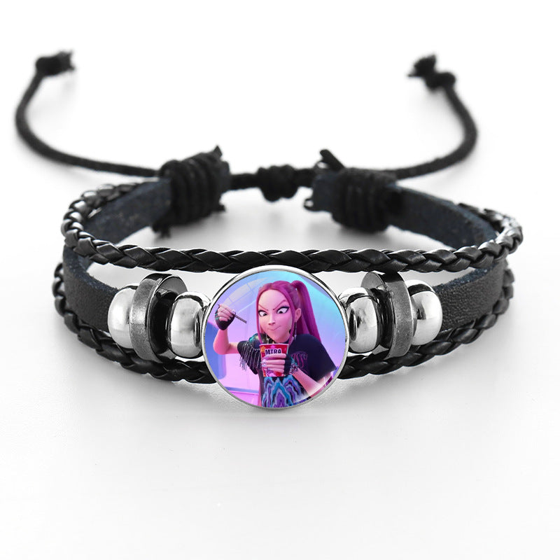 Wholesale Demon Hunter Bracelet Time Gem Bracelet Men and Women All-match Braided Black Bracelet kpop