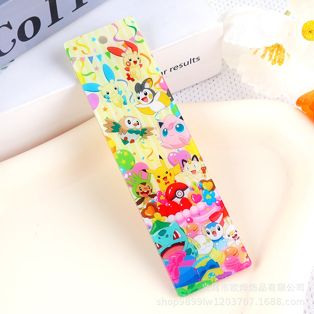 Wholesale 10pcs Cartoon Acrylic Double-sided Bookmark