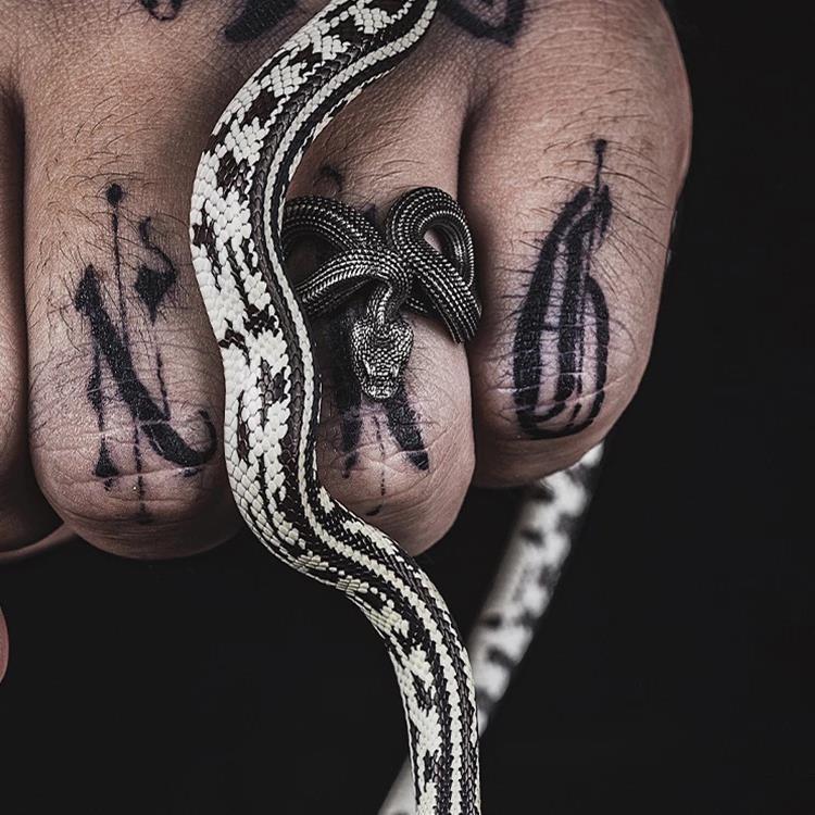 Wholesale Dark Punk Vintage Snake Ring Ancient Silver Alloy Unisex Fashion Accessory Gift