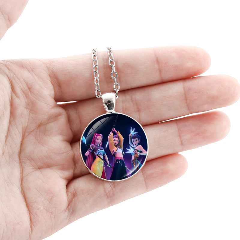 Wholesale kpop korean comic pendant sweater necklace