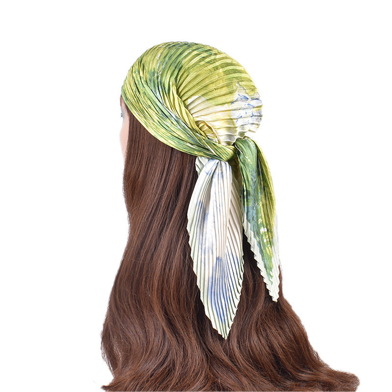 Wholesale  Printing High-grade Pleated Women' s Thin 70 Square Scarf