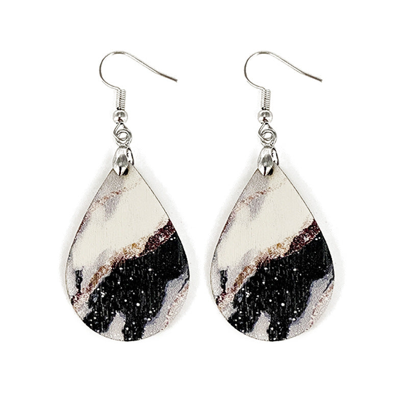 Wholesale Waves Wooden Earrings