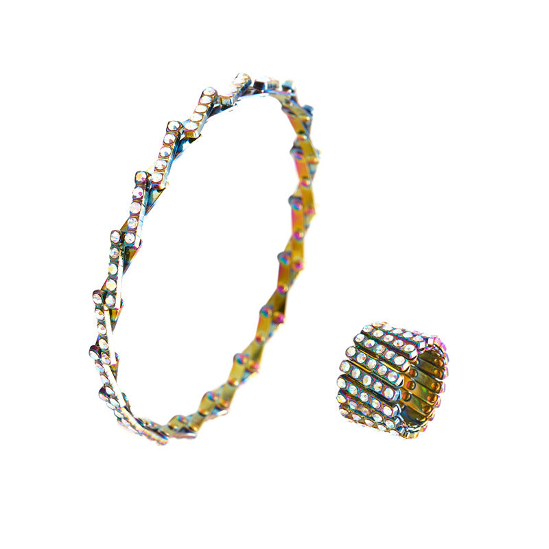 Wholesale  five-row Diamond telescopic ring