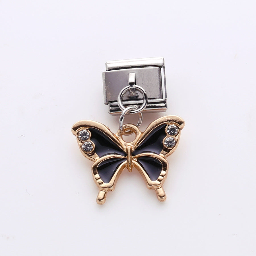 Wholesale 10pcs Italian Charm Bracelet 9mm DIY Splicing Butterfly Sailboat Seahorse Stainless Steel Composable Bracelet
