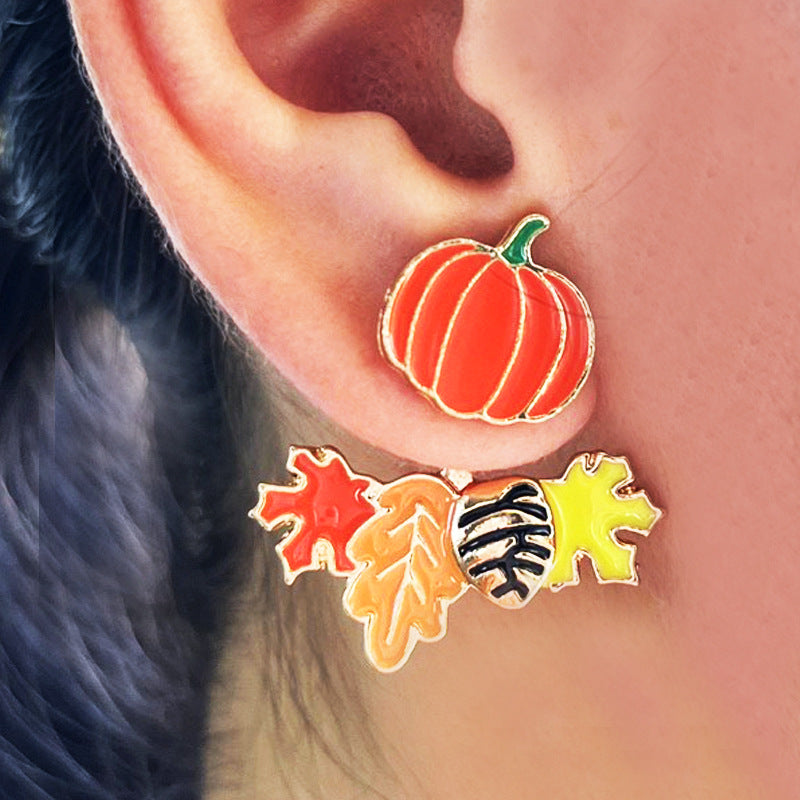 Wholesale 2 Pairs/pack Thanksgiving Day Turkey Maple Leaf Pumpkin Fox Football Earrings Acrylic Earrings ACC-ES-HY145