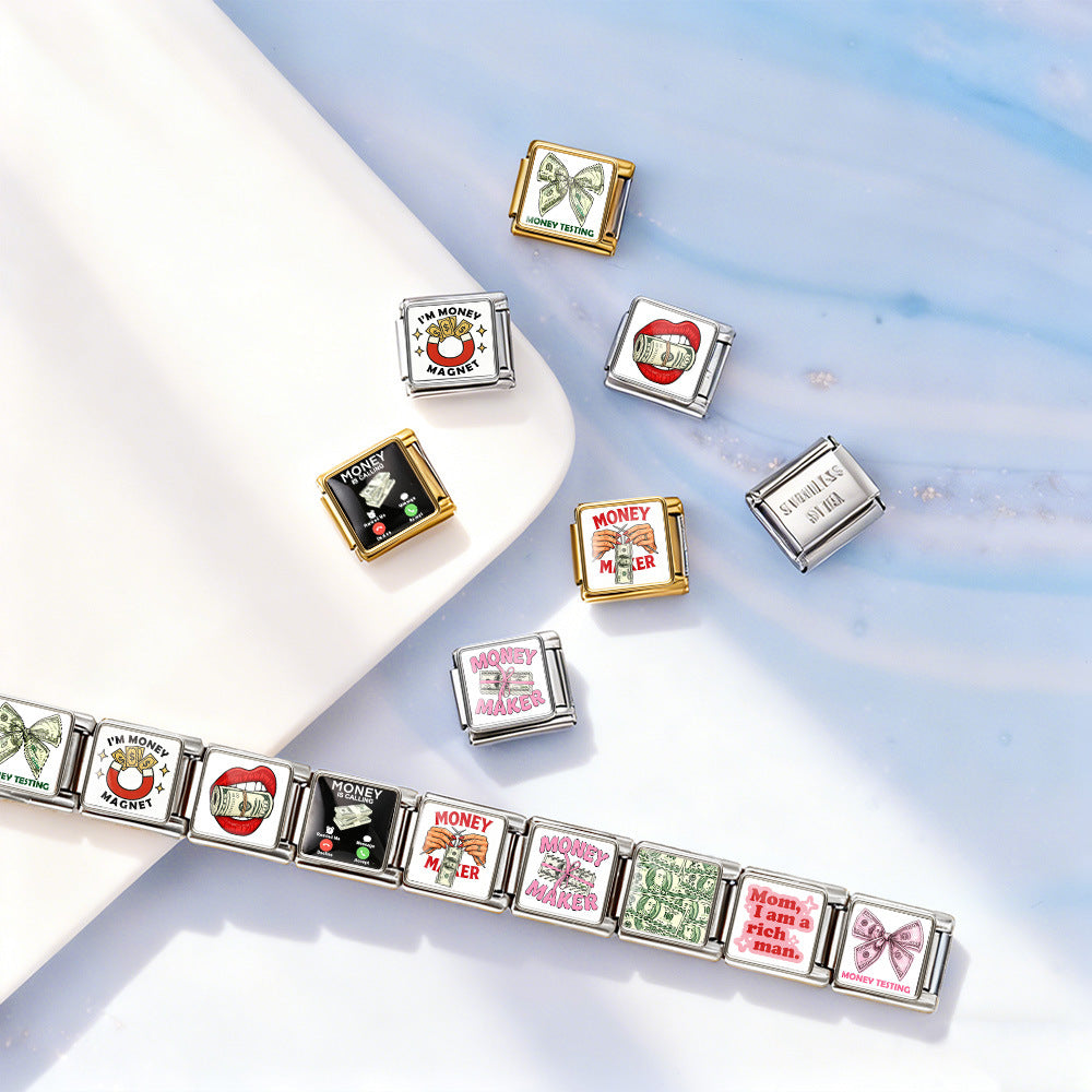 Wholesale Stainless Steel Coin Bracelet,  Fashion DIY Charm Accessory for Gift Boutique Resale