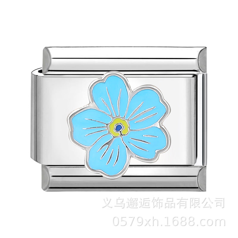 Wholesale  Italian Charm Bracelet 9mm DIY Splicing Removable Cartoon Food Stainless Steel Composable Bracelet