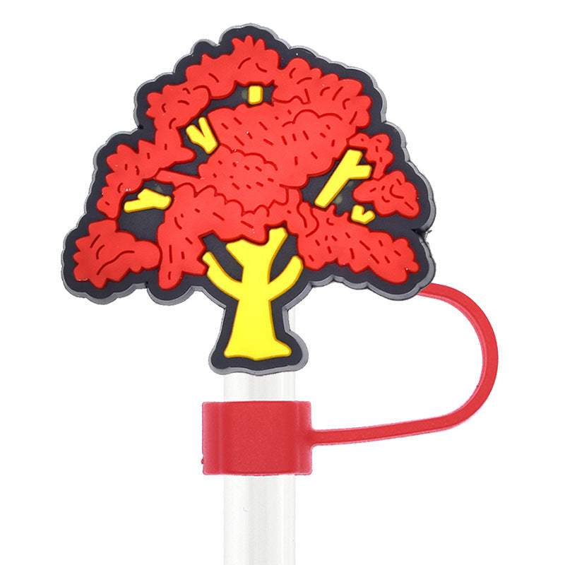 Wholesale Random 100pcs Thanksgiving 10mm Soft Glue Straw Plug Straw Tube Cap ACC-SCR-RYY069