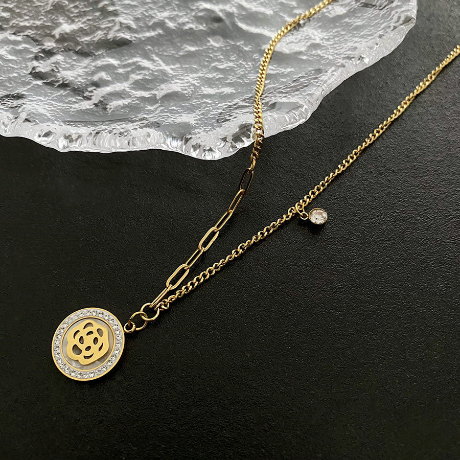 Wholesale Titanium Steel Necklace Rose Necklace ACC-NE-Yuxi016