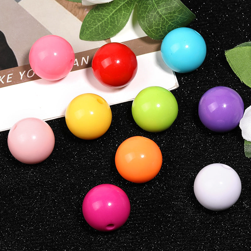 Wholesale 50pcs 20mm Solid Color Acrylic Round Beads Solid Color Straight Hole Beads Diy Accessories ACC-BDS-BLG051