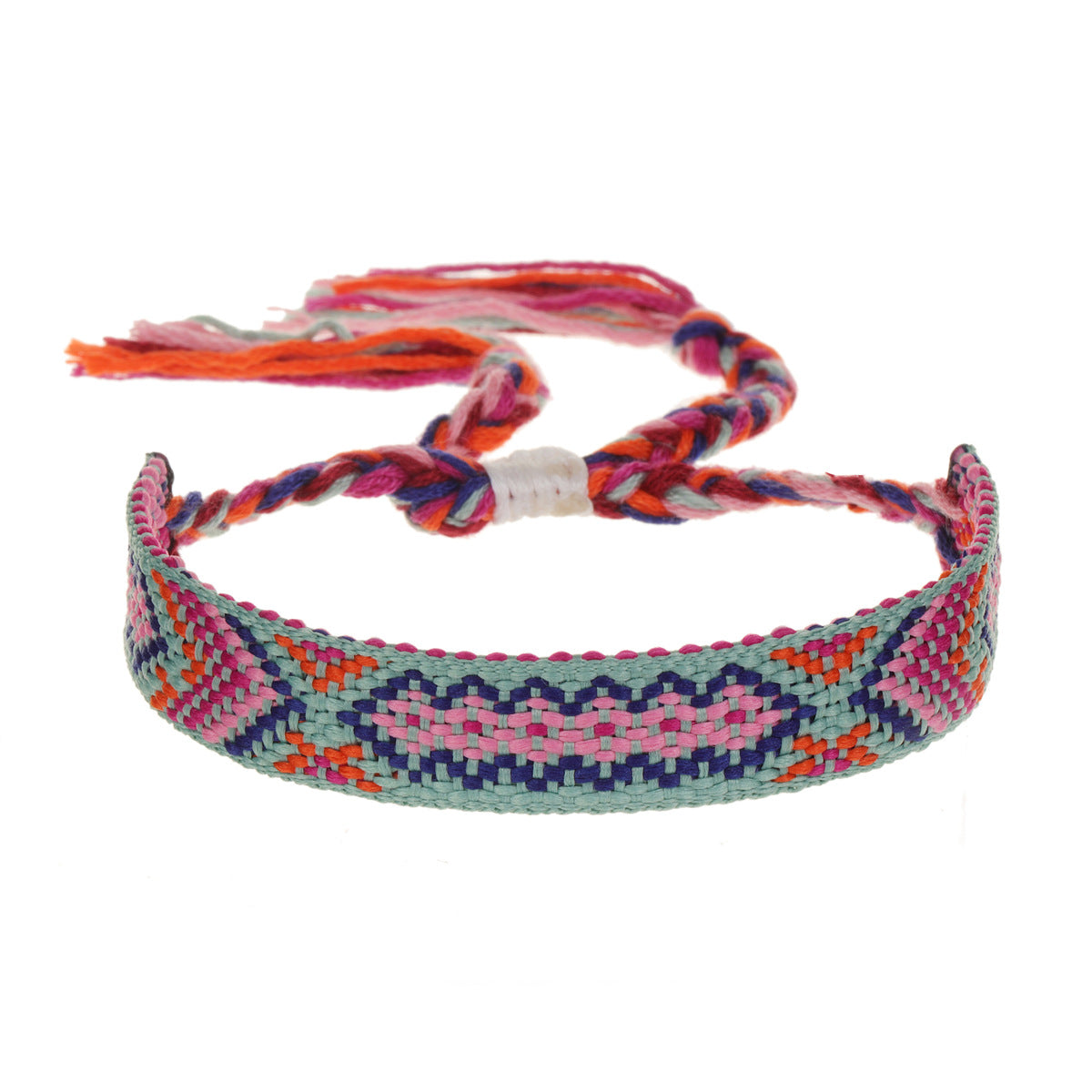 Wholesale Nepalese Style Handmade Friendship Rainbow Rope Adjustable Bracelet Jewelry Accessory Boutique Resale