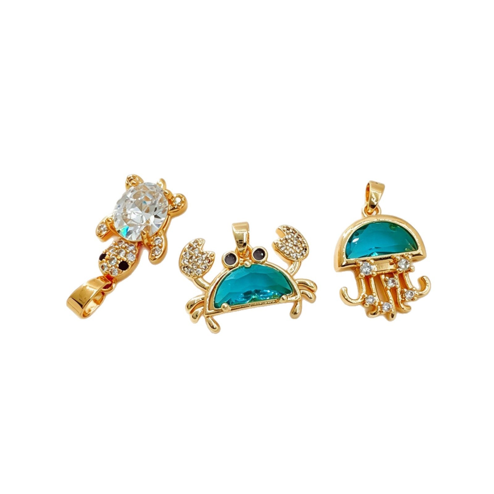 Wholesale Copper Electroplated Crab and Turtle Pendant Necklaces Jewelry for Women Boutique Resale
