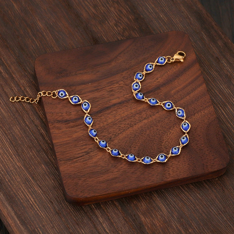 Wholesale Copper eye-shaped element bead bracelet