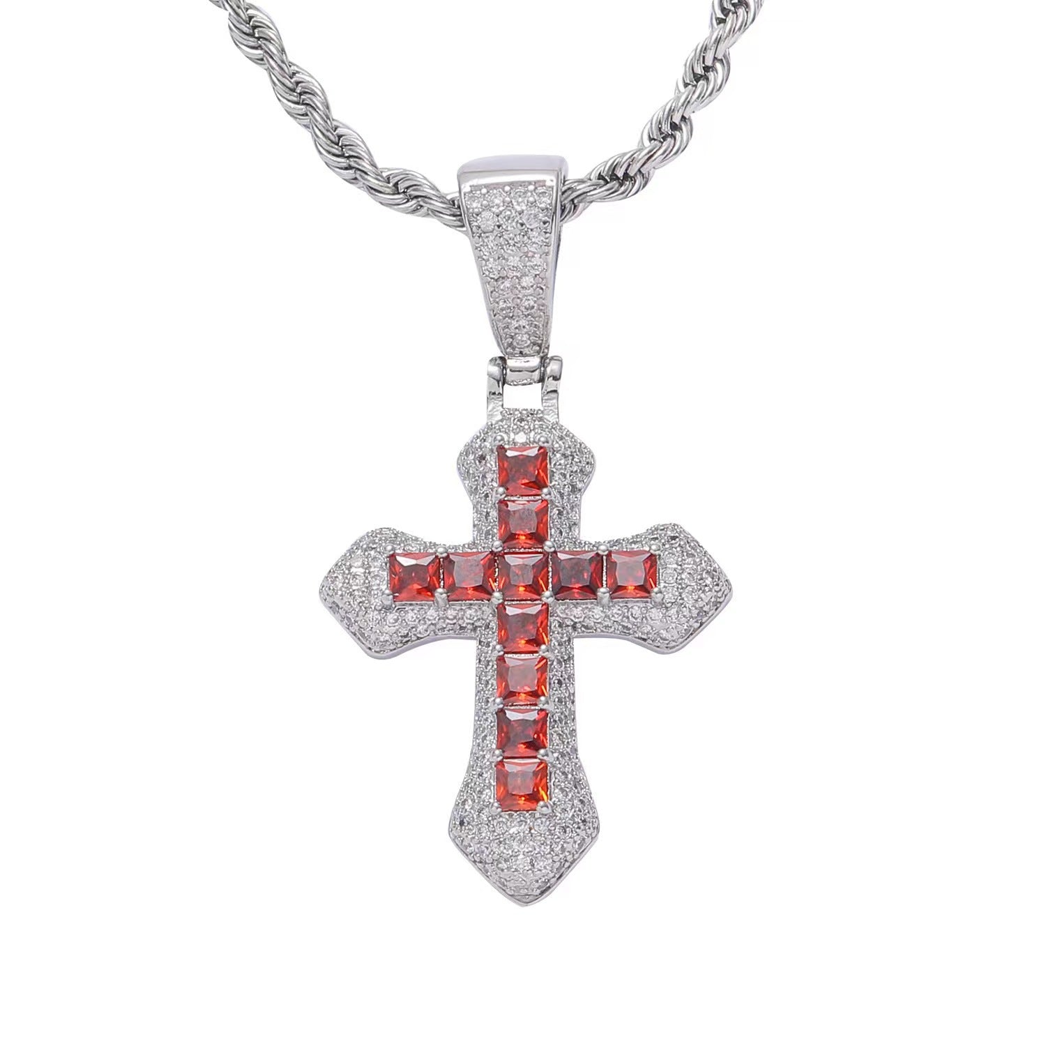 Wholesale Stainless Steel Real Gold-Plated Cross Necklace