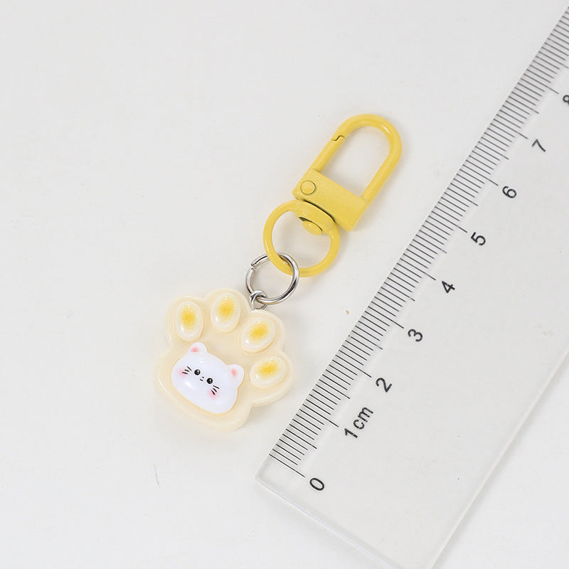 Wholesale Cute shiny cat paw keychain