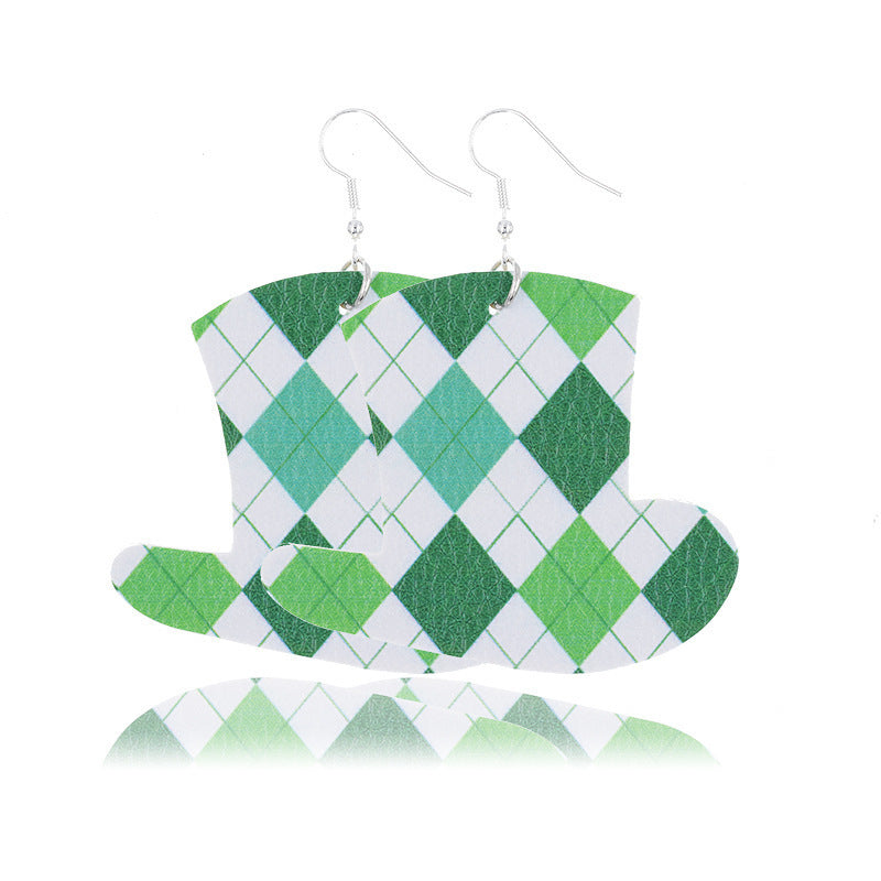 Wholesale St. Patrick's Day Leather Earrings