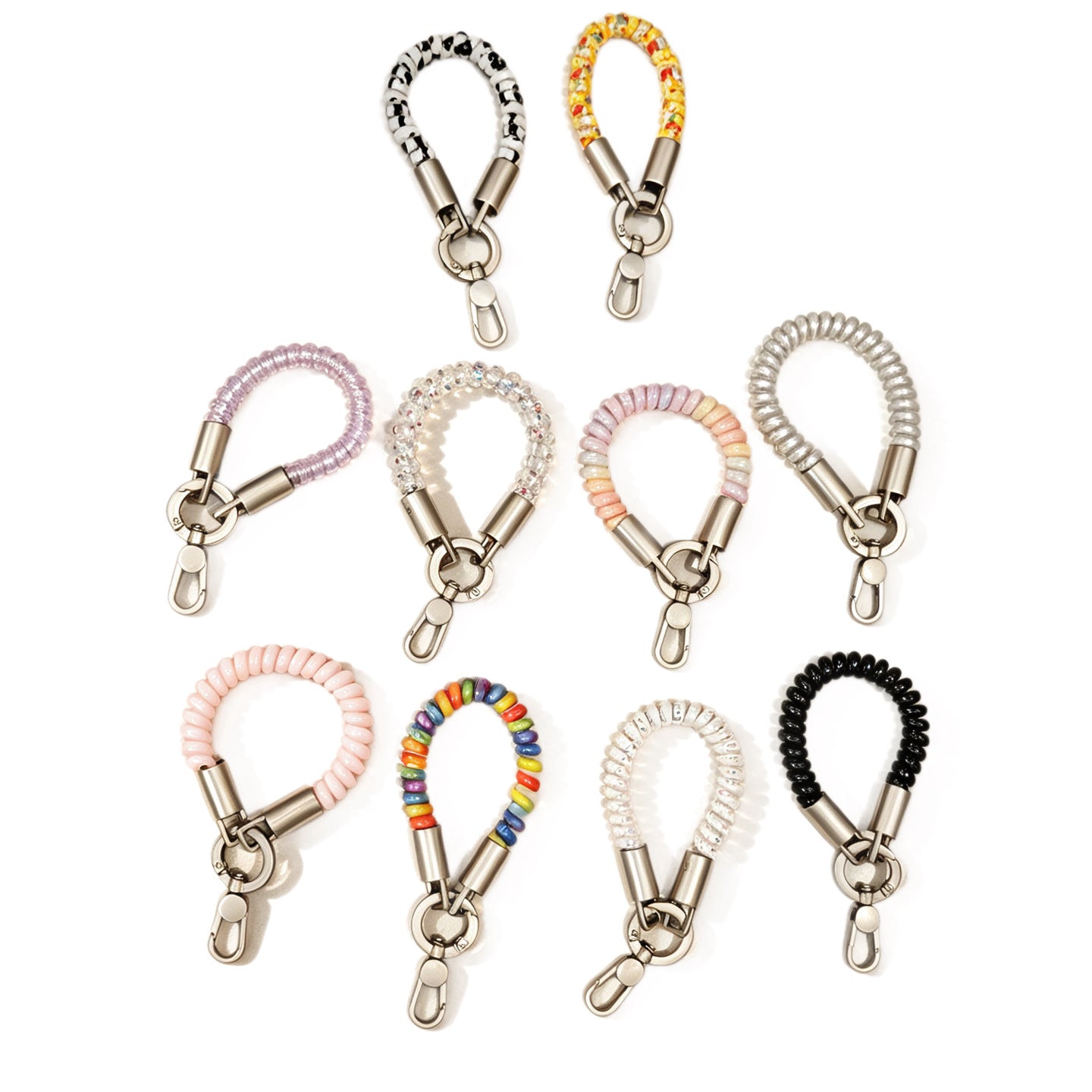 Wholesale Trendy PVC Telephone Cord Phone Lanyard Keychain Cute Rainbow Bag Charm For Everyday Use