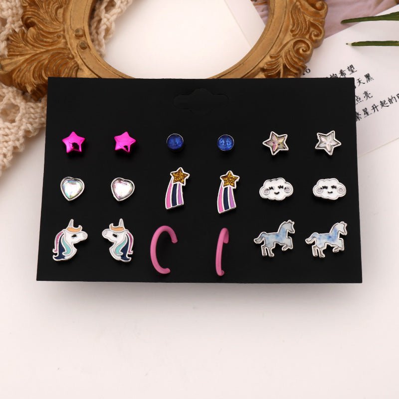 Wholesale Alloy 9 pairs/ set earrings set
