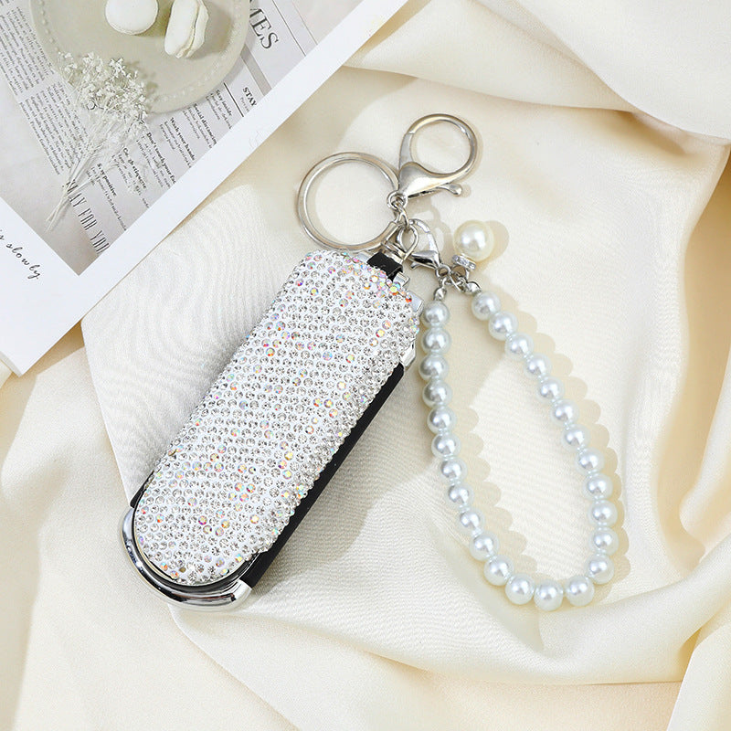 Wholesale Rhinestone Portable Folding Comb Mirror Keychain ACC-KC-ZhiYa025